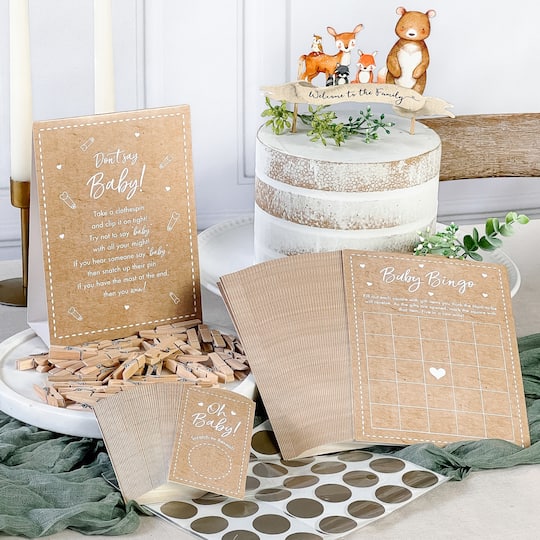 Kate Aspen® Kraft Baby Shower Game Set